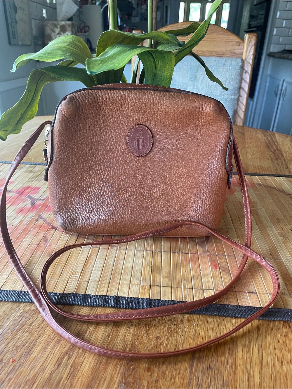 Mark Cross Classic Brown Leather Crossbody Bag - Made in Italy